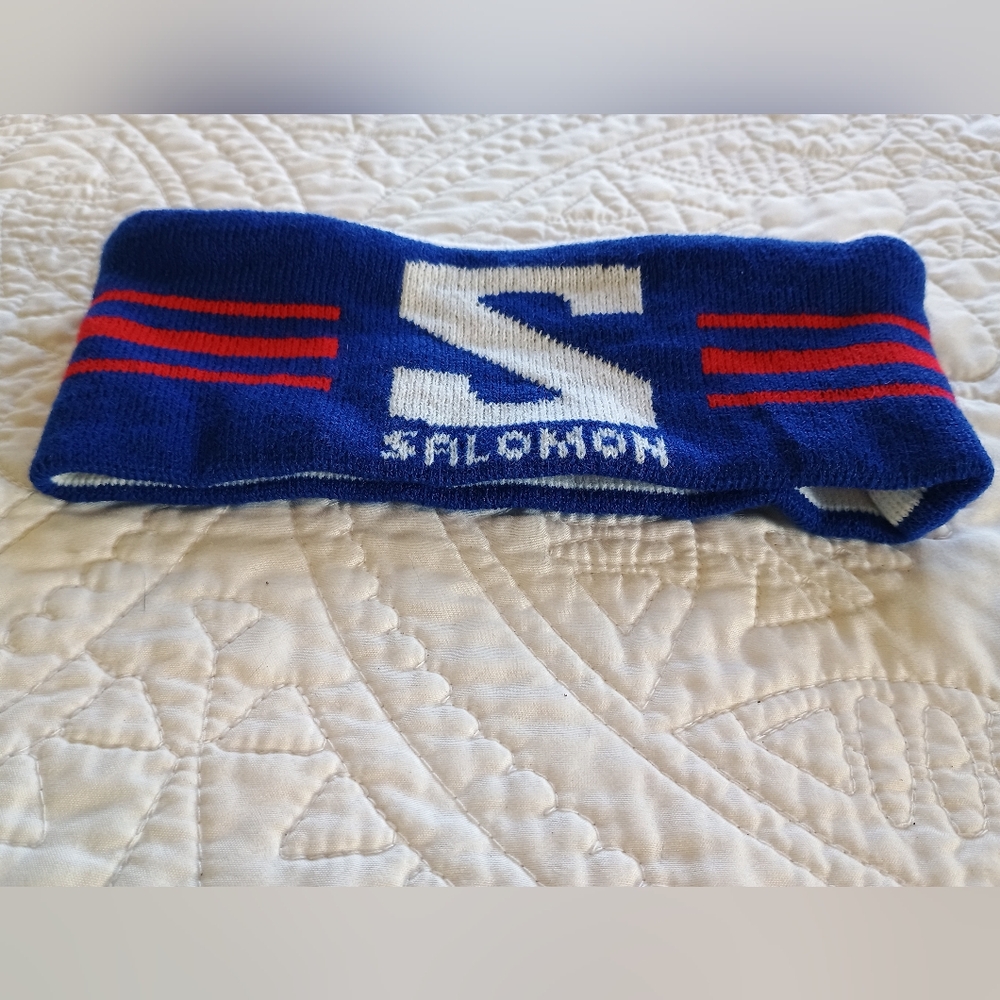 Vintage 60s Salomon Blue, Red & White Olympics Reversible Headband